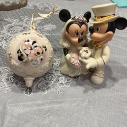 Lenox Married Mickey Minnie And Ornament