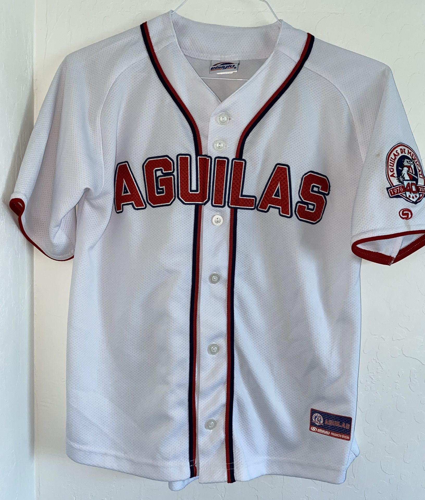 Aguilas De Mexicali 40th Anniversary Youth White Jersey Official Product Elsiglo