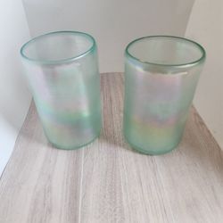 Set Of Pastel Iridescent Candle Holders