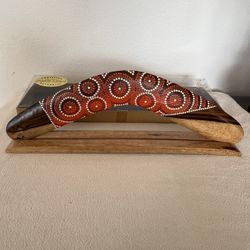Authentic boomerang 17.5'' - wood - handpainted & handcrafted