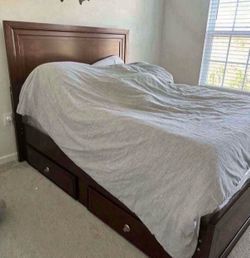 full size bed set with trundle, dresser and night table