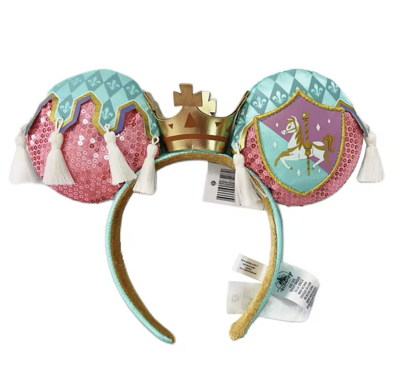 Disney Minnie Ears Main Attraction Prince Charming’s Regal Carousel Headband