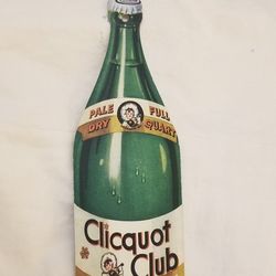 Vintage 1940's Clicquot Club ale Double sided Thick Cardboard Advertising Bottle Sign Tag..Excellent Condition....asking $25.00