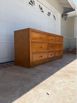 Vintage triple oak dresser post modern