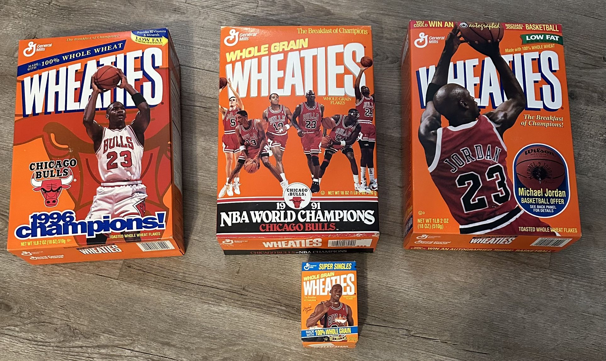 Michael Jordan Chicago Bulls Championship Wheaties Boxes 