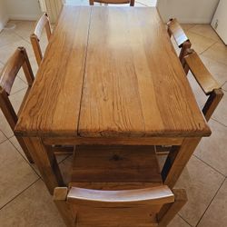 Real Wood Dining Set With 6 Chairs