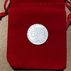 1/10 Troy Ounce .999 Silver Incuse Indian Head Round In A Velvet Pouch