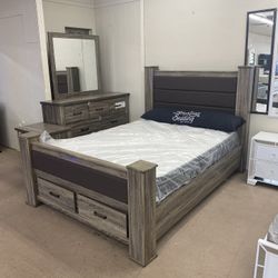 Queen Bedroom Set With Mattress 