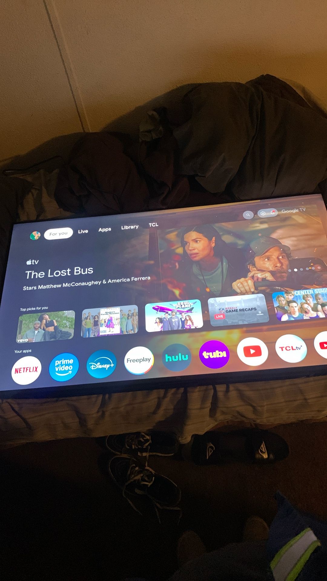TCL 65” Flat Screen Tv Still New With Remote