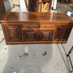 Antique Asian Console Low Wood Chest