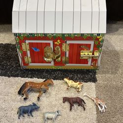 Melissa & Doug Latches Barn Toy Sensory Activity, Doors and Locks Toy, Farm Animals, for Kids Ages 3