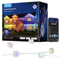 Brand new Govee Permanent Outdoor Lights Pro, 100ft with 60 RGBIC LED Lights for Daily and Accent Lighting, 75 Scene Modes for Outdoor Decor, IP67 Wat