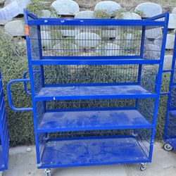 Heavy-Duty Rolling Metal Shelf Cart – 4 Tiers