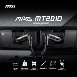 Msi Premium Heavy Duty Dual Monitor Stand Arms