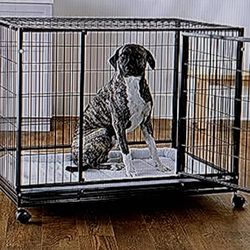 Amazon Basics New 48 Inch portable heavy duty dog kennel on wheels