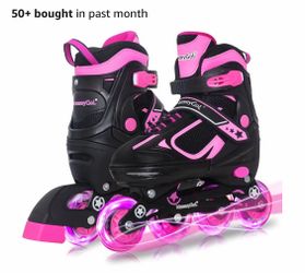 MammyGol Adjustable Inline Skates for Kids Boys Girls Youth Blades Roller Skates with Light up Wheels Ages 4-16