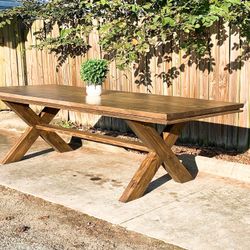 Custom Dining Table Farmhouse Country French Modern Rustic Solid Wood Set Restoration Hardware Insp Bench Hand Built Round Oval Counter Breakfast  