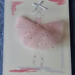 3D ballerina wall art piece, delicate sketch of a ballerina 
