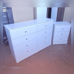 Eight drawers dresser and nightstand