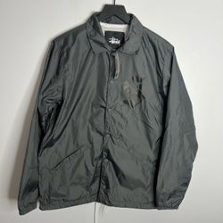 Stussy LB Coaches Jacket Mens Small Grey NWT