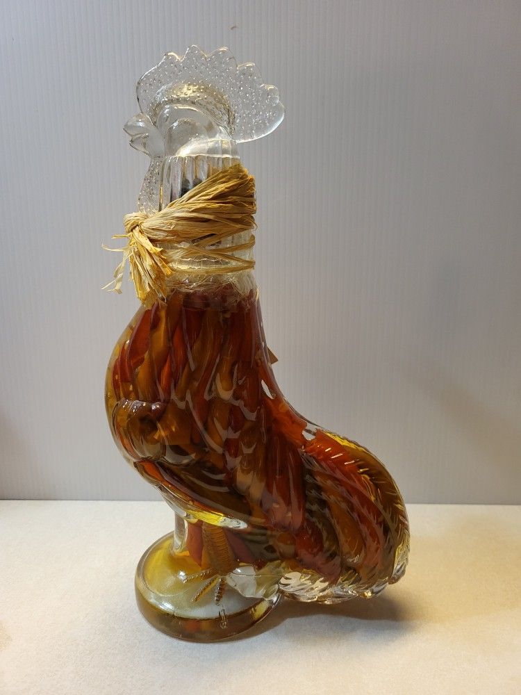 ​🐓 Vintage Decorative Glass Rooster Bottle with Infused Vinegar