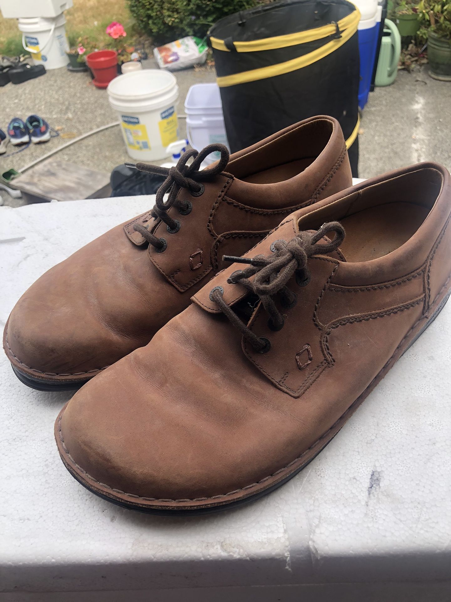 Birkenstock Footprints Men’s Tan Leather Lace Up Comfort Sneakers Size 43/10US