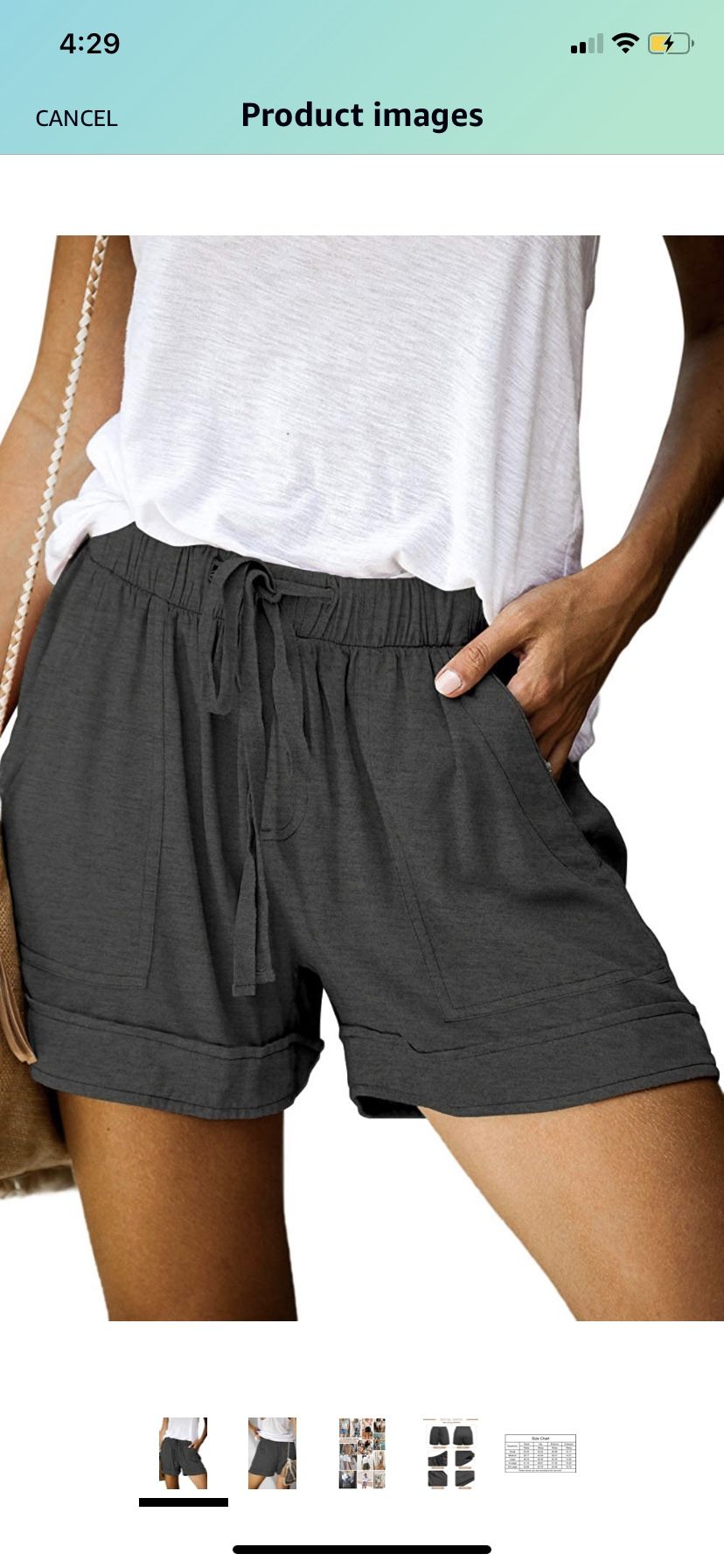 QUEEN P Womens Casual Shorts Comfy Elastic Waist Drawstring Pocket Shorts Pants
