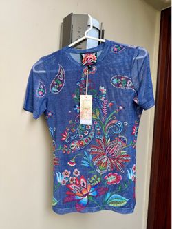 Johnny Was mesh tee, NWT