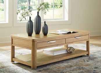 RECTANGULAR COFFEE TABLE WITH 2 STORAGE DRAWERS