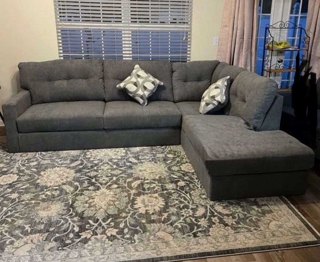 Grey Sofa Sectional - Upholstery Cleaned 5 Mo Old