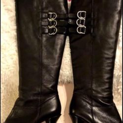 MK Women leather black boots size 9,5 Black leather boots 