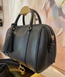 Tory Burch Black Leather Mini Boston Bag