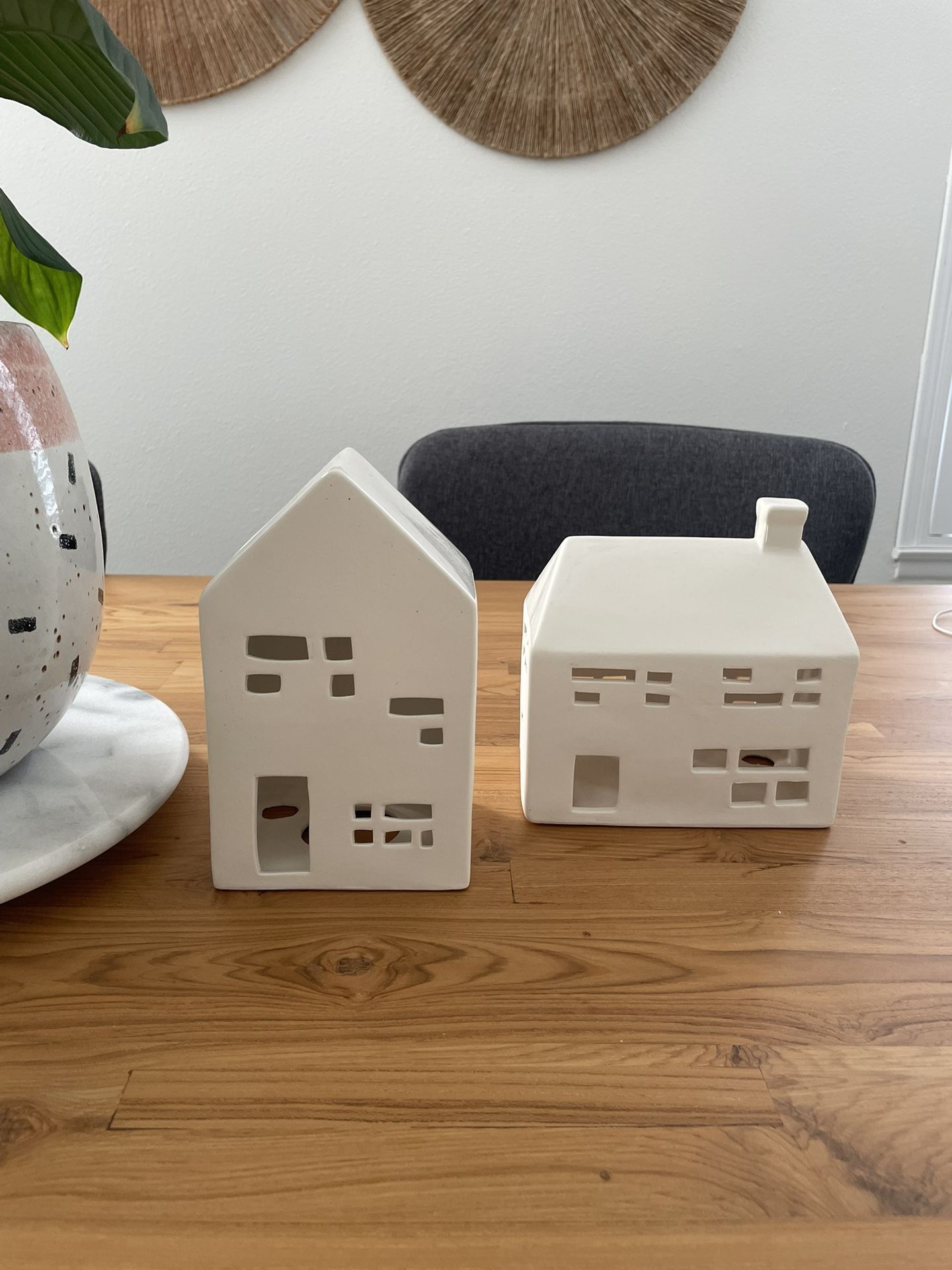 Crate & Barrel White Ceramic Houses