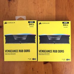 2x CORSAIR - VENGEANCE RGB 64GB (2x32GB) DDR5 6400MHz C32 UDIMM Desktop Memory - Black