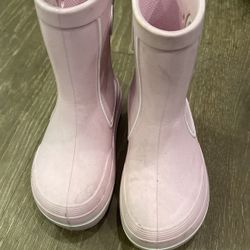 Pink Croc Rain Boots For Girls 
