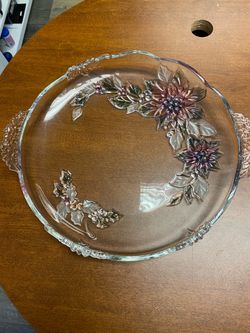 Crystal Flower Serving Plate