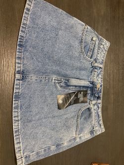 Light Wash Denim Mini Skirt