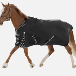 Black Equinavia Norse Mid Weight Turnout Blanket 200g - Size 66