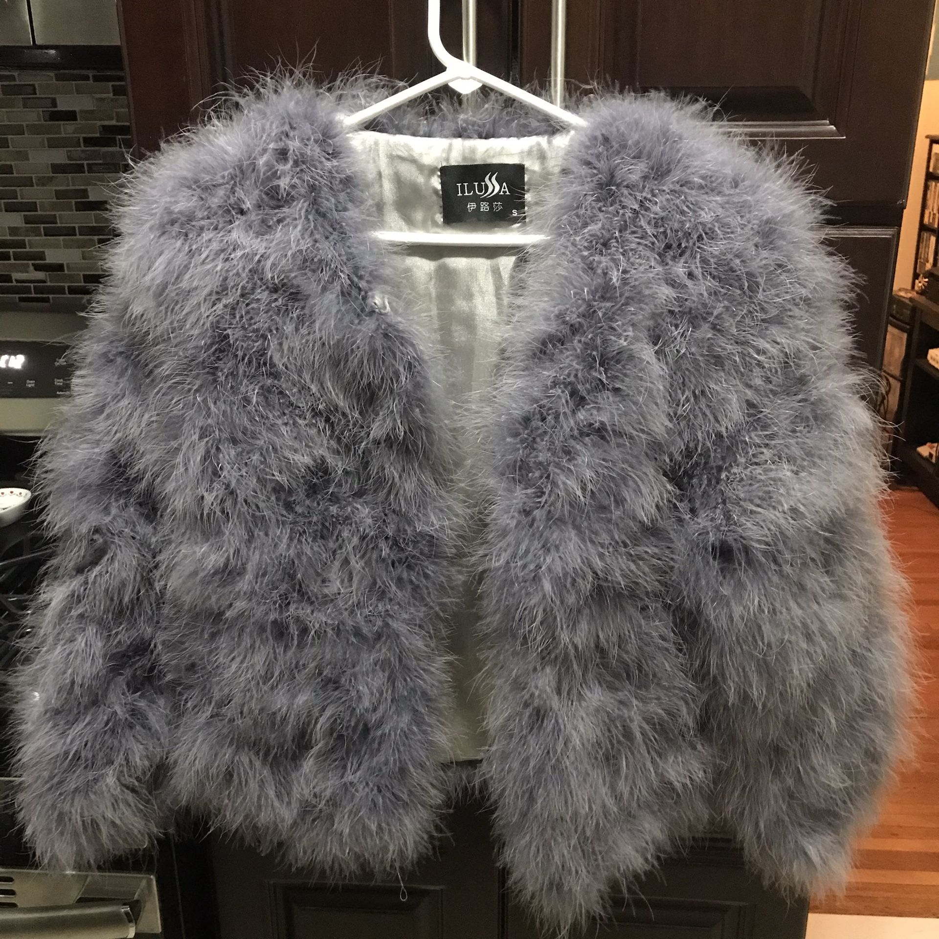 Ilussa Faux Ostrich Feather Coat