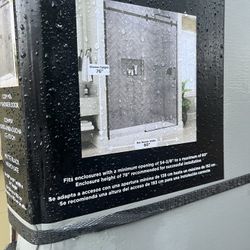 DELTA Matte Black Frameless Shower Glass Kit 60”