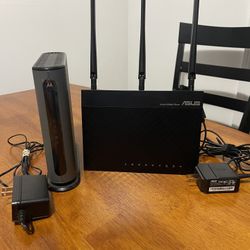 Motorola MB8600 DOCSIS 3.1 Cable Modem & Asus Double 450 Mbps N Router