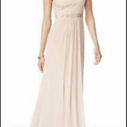 Lk NEW! $179 Adrianna Papell Love Story Bridesmaid Ball one shoulder lace gown size 6