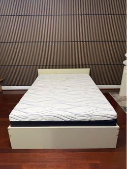 Full Size Bed Frame with Memory Foam Mattress
