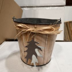 2PACK Metal Bucket Indoor Outdoor 1.68qt Planter with Handles