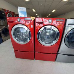 Front Load Washer And Electric Dryer Set Used In Good Condition With 90days Warranty 