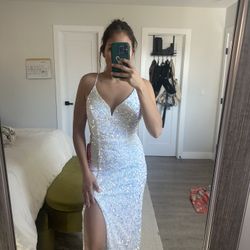 Prom Sparkly White Dress
