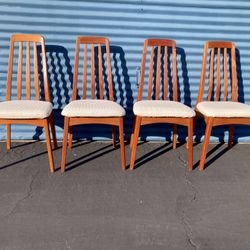 Authentic Danish Benny Linden Midcentury Teak Dining Chairs(set of 4)