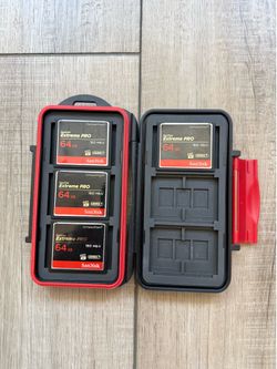 4x SanDisk Extreme Pro 64GB CompactFlash Cards + Waterproof Case