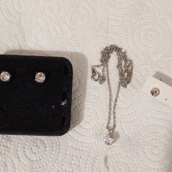 CZ 2 earring sets And Neclace