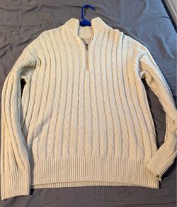 Old money cream zip up M male